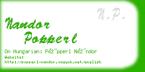 nandor popperl business card